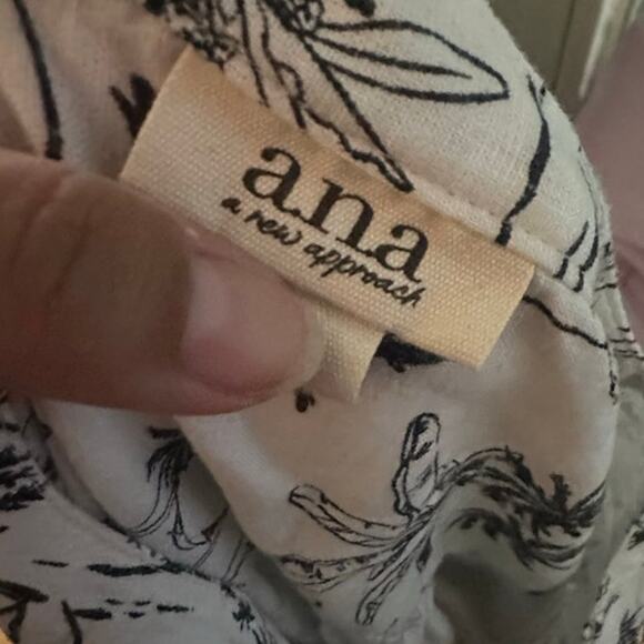 A.N.A White & Black Palm Print Dress – Casual Island-Inspired Style - Picture 7 of 9